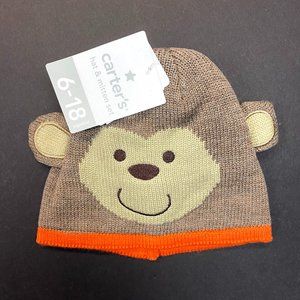 Carter's Baby Hat & Mitten Set - Brown Monkey